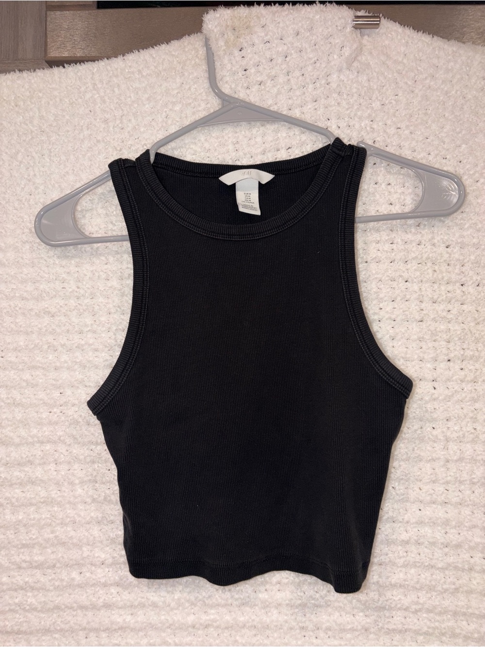 H&M Black Ribbed Crop Tank Top